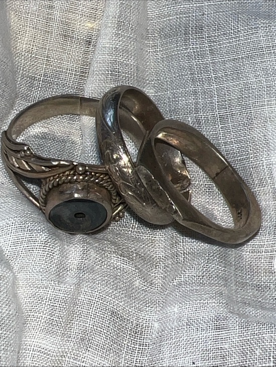 925 Sterling Silver Jewelry - 3 Vintage Sterling Silver rings for repair